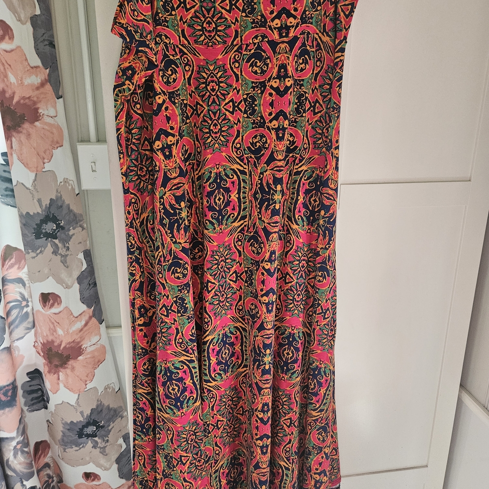 LuLaRoe Colorful Patterned Maxi Skirt, 3x